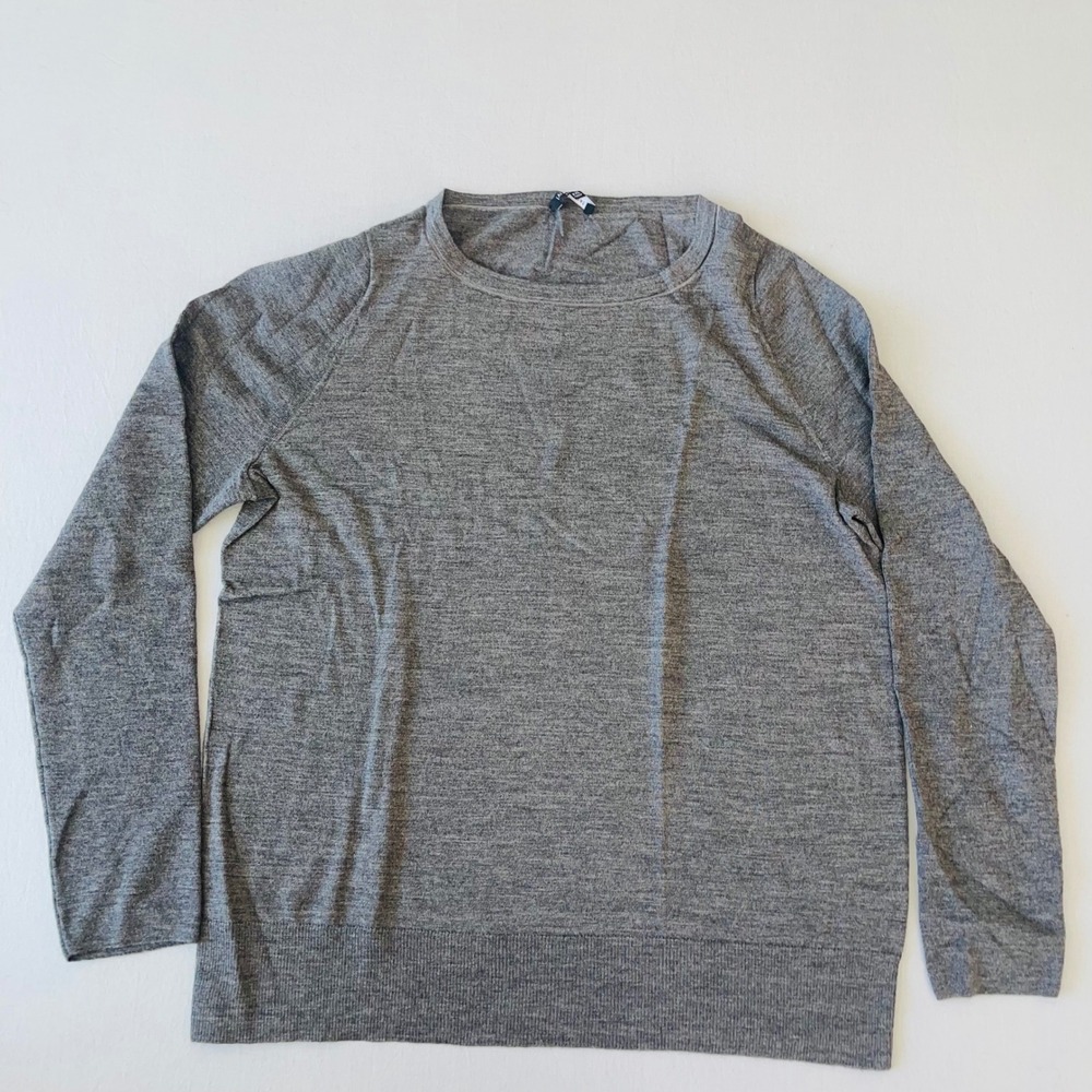 Lafayette 148 New York Womens XXL Grey 100% Wool Crewneck Raglan Sweater